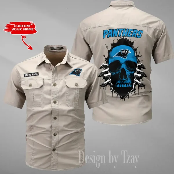 Carolina Panthers Men Cargo Shits Summer Cotton Military Shirts For Man New Design 2025 ANZMSSWS165 - Image 5