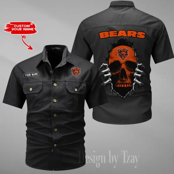 Chicago Bears Men Cargo Shits Summer Cotton Military Shirts For Man New Design 2025 ANZMSSWS166