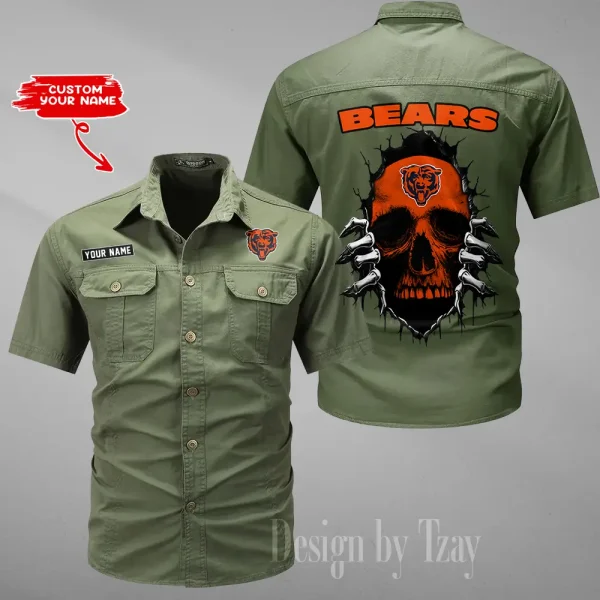 Chicago Bears Men Cargo Shits Summer Cotton Military Shirts For Man New Design 2025 ANZMSSWS166 - Image 3
