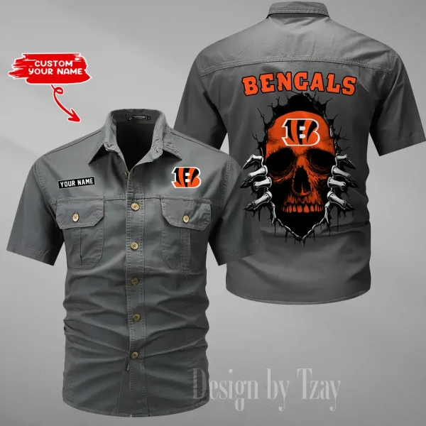Cincinnati Bengals Men Cargo Shits Summer Cotton Military Shirts For Man New Design 2025 ANZMSSWS167 - Image 3