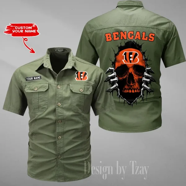 Cincinnati Bengals Men Cargo Shits Summer Cotton Military Shirts For Man New Design 2025 ANZMSSWS167 - Image 4