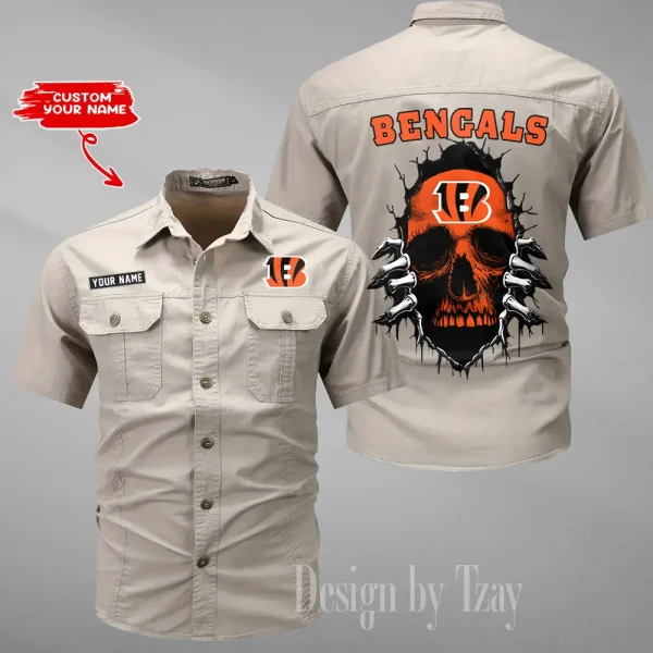 Cincinnati Bengals Men Cargo Shits Summer Cotton Military Shirts For Man New Design 2025 ANZMSSWS167 - Image 5