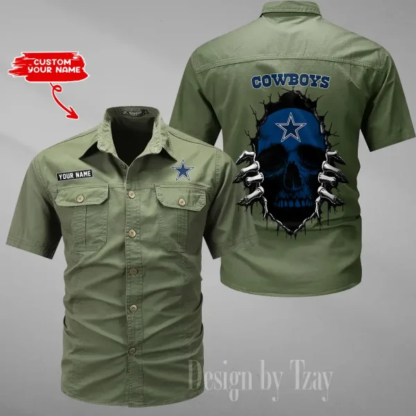 Dallas Cowboys Men Cargo Shits Summer Cotton Military Shirts For Man New Design 2025 ANZMSSWS169