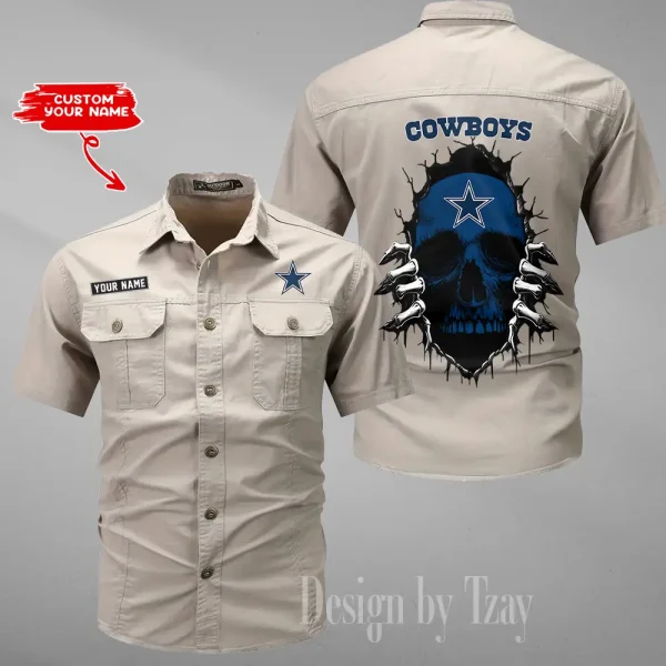 Dallas Cowboys Men Cargo Shits Summer Cotton Military Shirts For Man New Design 2025 ANZMSSWS169 - Image 2