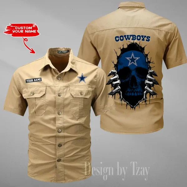 Dallas Cowboys Men Cargo Shits Summer Cotton Military Shirts For Man New Design 2025 ANZMSSWS169 - Image 4
