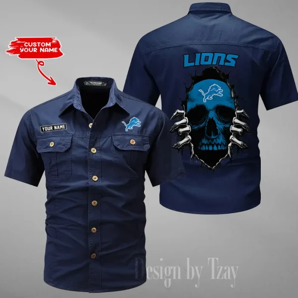 Detroit Lions Men Cargo Shits Summer Cotton Military Shirts For Man New Design 2025 ANZMSSWS171 - Image 3