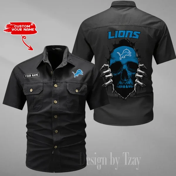 Detroit Lions Men Cargo Shits Summer Cotton Military Shirts For Man New Design 2025 ANZMSSWS171 - Image 6