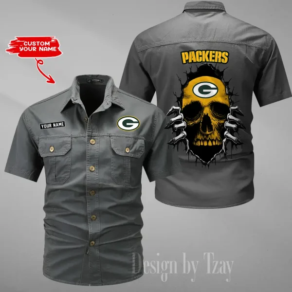 Green Bay Packers Men Cargo Shits Summer Cotton Military Shirts For Man New Design 2025 ANZMSSWS172 - Image 2