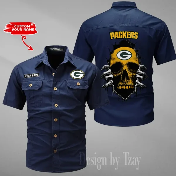 Green Bay Packers Men Cargo Shits Summer Cotton Military Shirts For Man New Design 2025 ANZMSSWS172 - Image 4