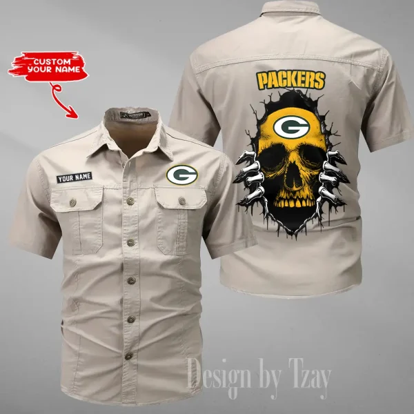 Green Bay Packers Men Cargo Shits Summer Cotton Military Shirts For Man New Design 2025 ANZMSSWS172 - Image 5