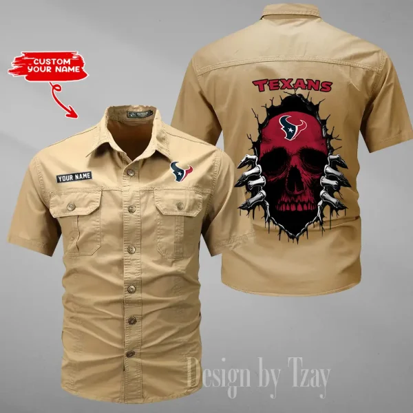 Houston Texans Men Cargo Shits Summer Cotton Military Shirts For Man New Design 2025 ANZMSSWS173 - Image 2