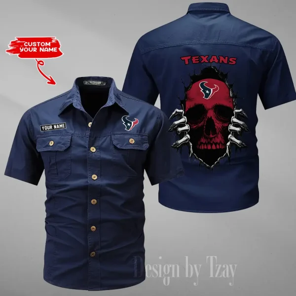 Houston Texans Men Cargo Shits Summer Cotton Military Shirts For Man New Design 2025 ANZMSSWS173 - Image 3