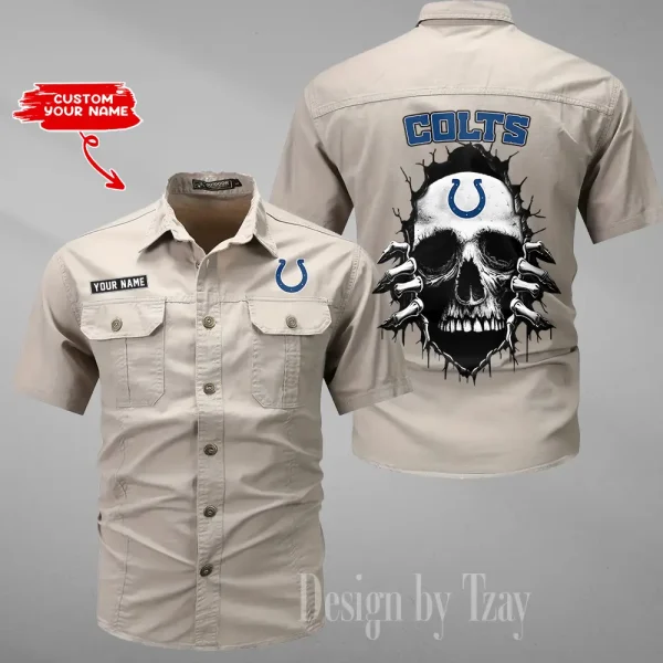 Indianapolis Colts Men Cargo Shits Summer Cotton Military Shirts For Man New Design 2025 ANZMSSWS174 - Image 2