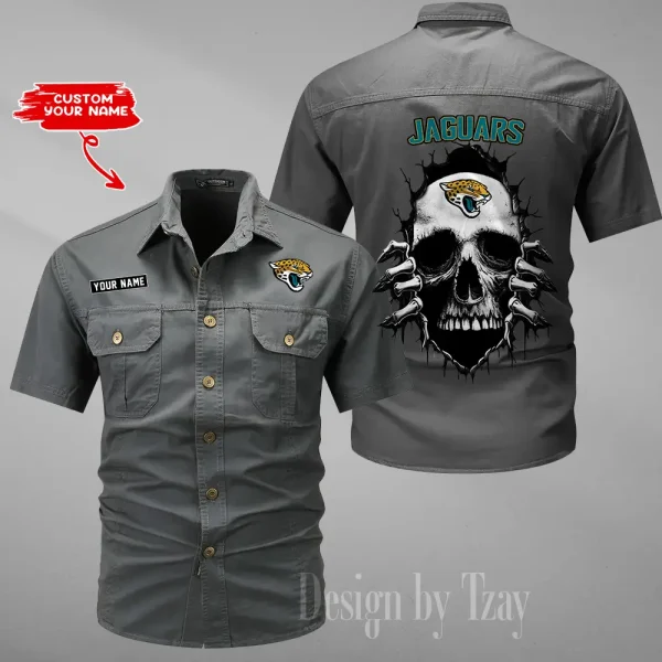 Jacksonville Jaguars Men Cargo Shits Summer Cotton Military Shirts For Man New Design 2025 ANZMSSWS175