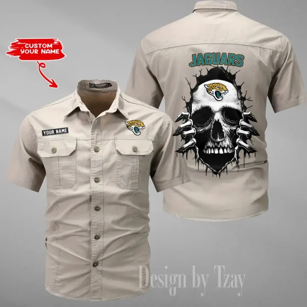 Jacksonville Jaguars Men Cargo Shits Summer Cotton Military Shirts For Man New Design 2025 ANZMSSWS175 - Image 5
