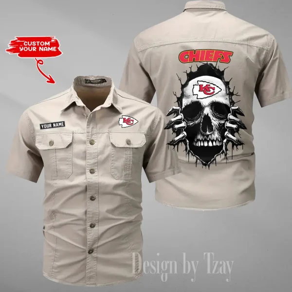 Kansas City Chiefs Men Cargo Shits Summer Cotton Military Shirts For Man New Design 2025 ANZMSSWS176 - Image 5