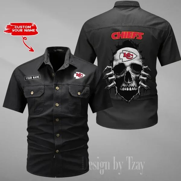 Kansas City Chiefs Men Cargo Shits Summer Cotton Military Shirts For Man New Design 2025 ANZMSSWS176 - Image 6