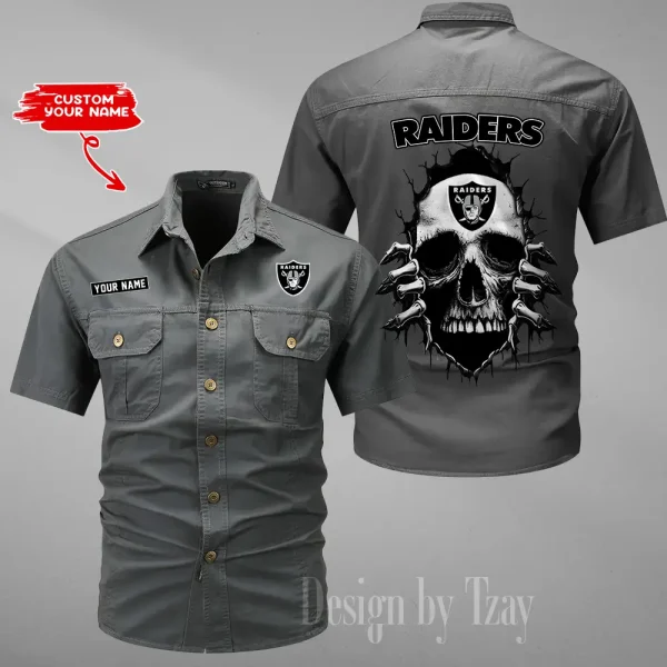 Las Vegas Raiders Men Cargo Shits Summer Cotton Military Shirts For Man New Design 2025 ANZMSSWS177 - Image 5