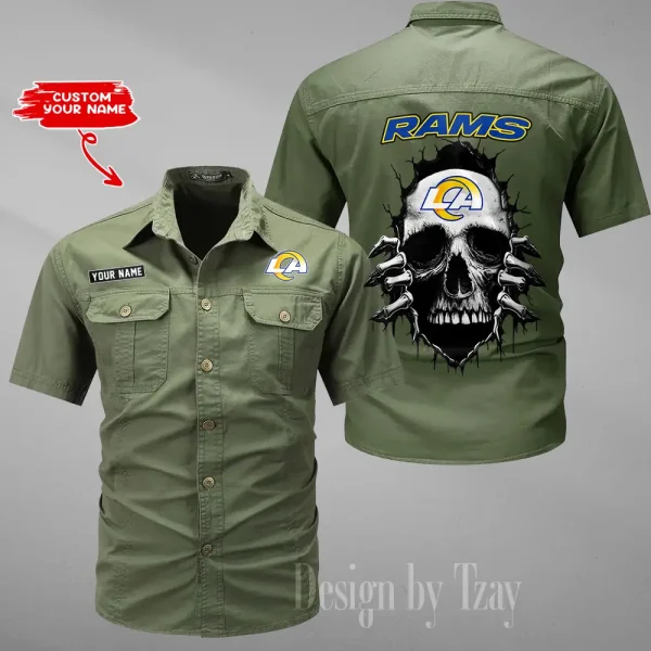 Los Angeles Rams Men Cargo Shits Summer Cotton Military Shirts For Man New Design 2025 ANZMSSWS179 - Image 4