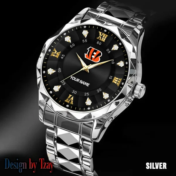 Cincinnati Bengals Business Watch For Men Automatic Mechanical Stainless Steel Band 2025 SPTDMW809 - Image 5
