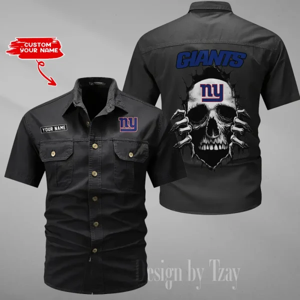 New York Giants Men Cargo Shits Summer Cotton Military Shirts For Man New Design 2025 ANZMSSWS184 - Image 6