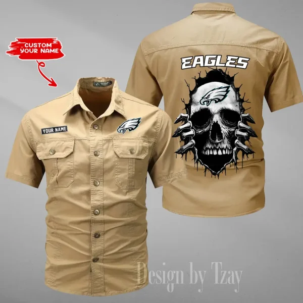 Philadelphia Eagles Men Cargo Shits Summer Cotton Military Shirts For Man New Design 2025 ANZMSSWS186 - Image 4