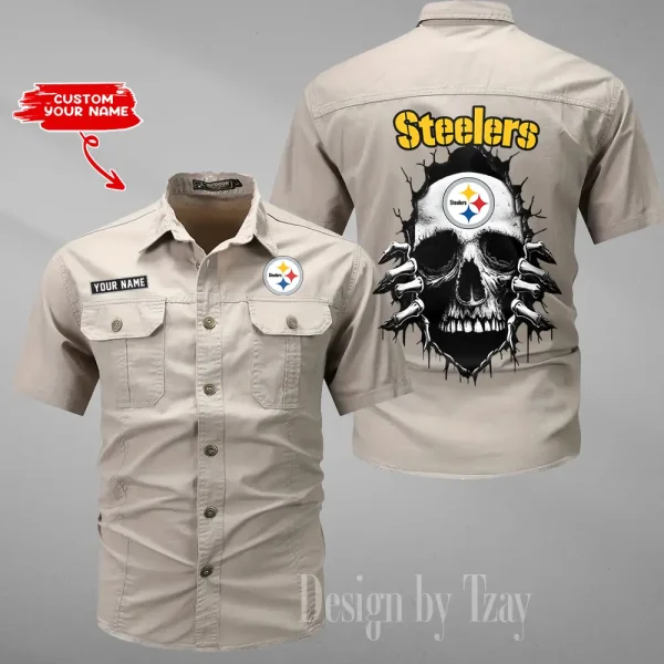 Pittsburgh Steelers Men Cargo Shits Summer Cotton Military Shirts For Man New Design 2025 ANZMSSWS187 - Image 5