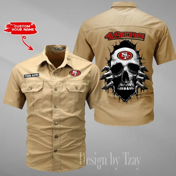 San Francisco 49ers Men Cargo Shits Summer Cotton Military Shirts For Man New Design 2025 ANZMSSWS188 - Image 2