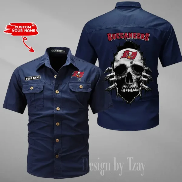 Tampa Bay Buccaneers Men Cargo Shits Summer Cotton Military Shirts For Man New Design 2025 ANZMSSWS190 - Image 3