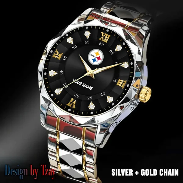 Pittsburgh Steelers Business Watch For Men Automatic Mechanical Stainless Steel Band 2025 SPTDMW830 - Image 2