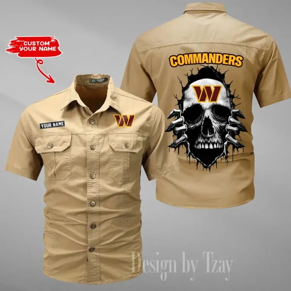 Washington Commanders Men Cargo Shits Summer Cotton Military Shirts For Man New Design 2025 ANZMSSWS192