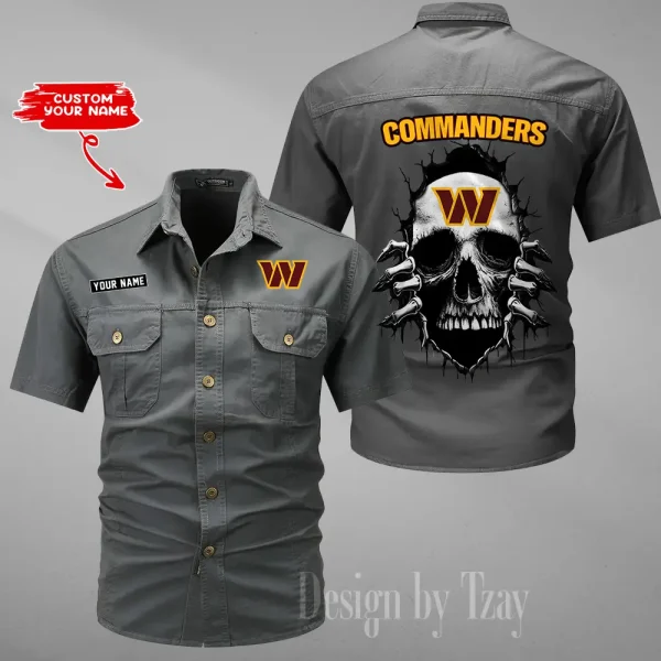 Washington Commanders Men Cargo Shits Summer Cotton Military Shirts For Man New Design 2025 ANZMSSWS192 - Image 2