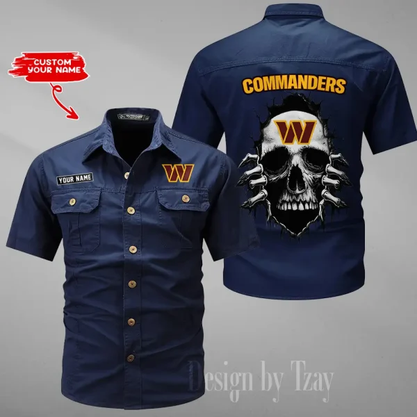 Washington Commanders Men Cargo Shits Summer Cotton Military Shirts For Man New Design 2025 ANZMSSWS192 - Image 3