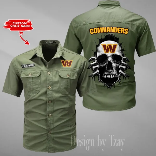 Washington Commanders Men Cargo Shits Summer Cotton Military Shirts For Man New Design 2025 ANZMSSWS192 - Image 4