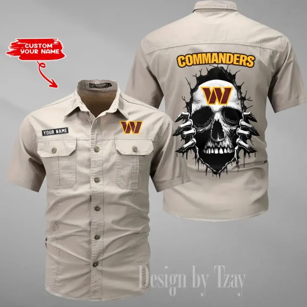 Washington Commanders Men Cargo Shits Summer Cotton Military Shirts For Man New Design 2025 ANZMSSWS192 - Image 5