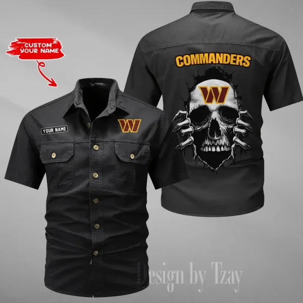 Washington Commanders Men Cargo Shits Summer Cotton Military Shirts For Man New Design 2025 ANZMSSWS192 - Image 6