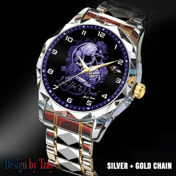 Baltimore Ravens Luxury Automatic Stainless Steel Business Waterproof Watches For Men's 2025 ANZDMW869 - Image 4