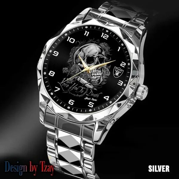 Las Vegas Raiders Luxury Automatic Stainless Steel Business Waterproof Watches For Men's 2025 ANZDMW883 - Image 2