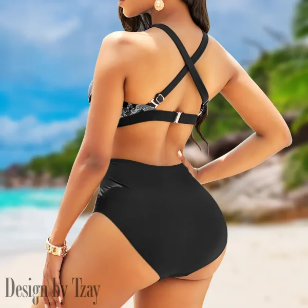 Washington Commanders Women's 2PCS Bikini Swimsuit Criss Cross Cutout Bathing Suit S9BCCB204 - Image 2