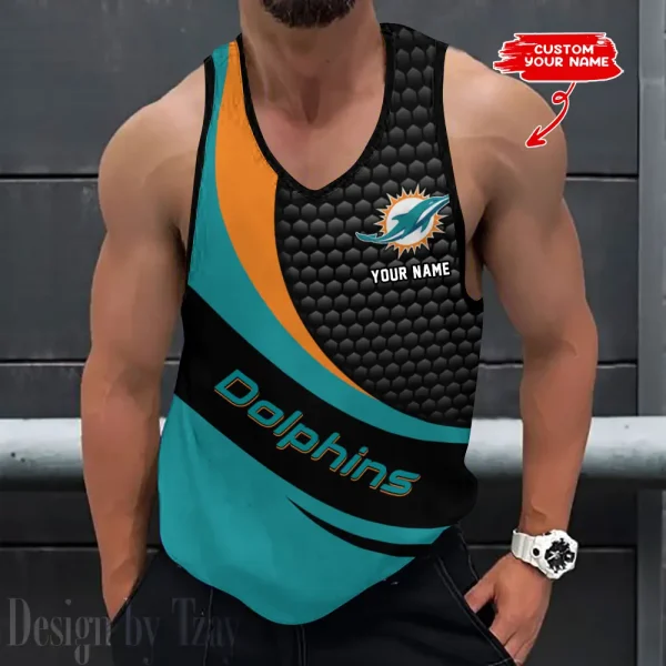 Miami Dolphins Tank Tops Men 3D Print Sleeveless Vest Active Bodybuilding Cool 2025 ANZ-AZTTS222