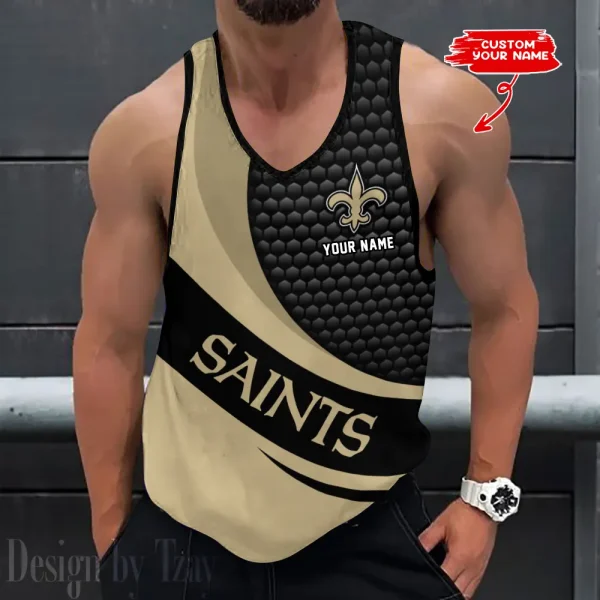 New Orleans Saints Tank Tops Men 3D Print Sleeveless Vest Active Bodybuilding Cool 2025 ANZ-AZTTS225