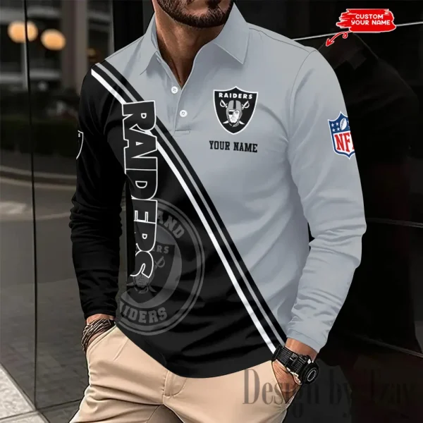 Las Vegas Raiders Fashion Men's Business Long Sleeve T-Shirt SPTLSPS280 - Image 2