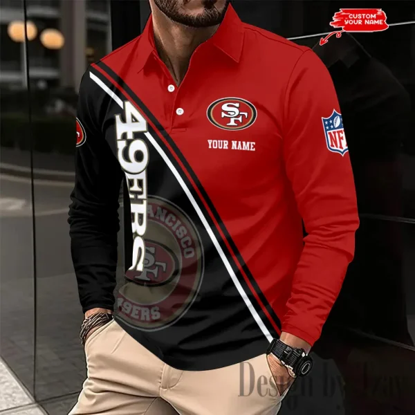 San Francisco 49ers Fashion Men's Business Long Sleeve T-Shirt SPTLSPS291 - Image 2