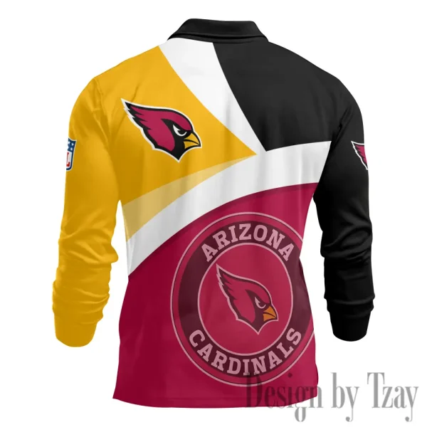 Arizona Cardinals Men Polo shirt Long Sleeve Fashion Casual Slim New Design 2025 ANZLSPS296 - Image 3