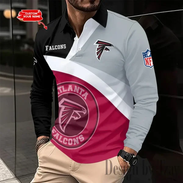 Atlanta Falcons Men Polo shirt Long Sleeve Fashion Casual Slim New Design 2025 ANZLSPS297