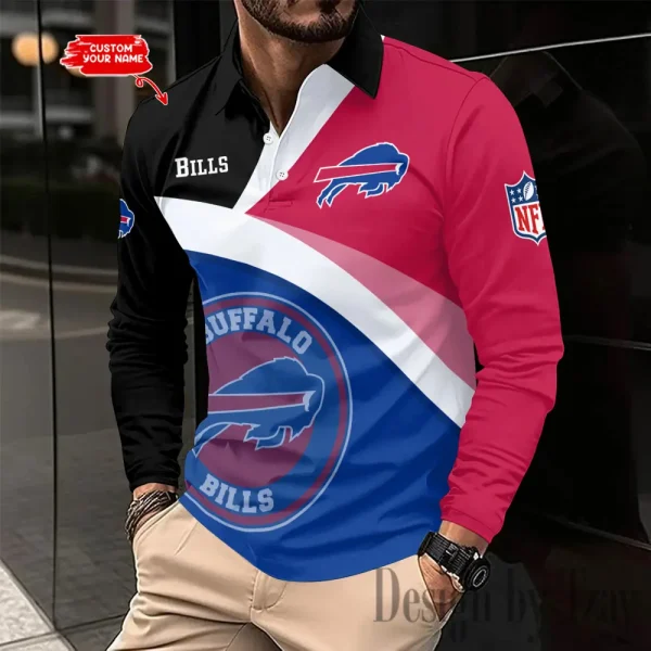 Buffalo Bills Men Polo shirt Long Sleeve Fashion Casual Slim New Design 2025 ANZLSPS299