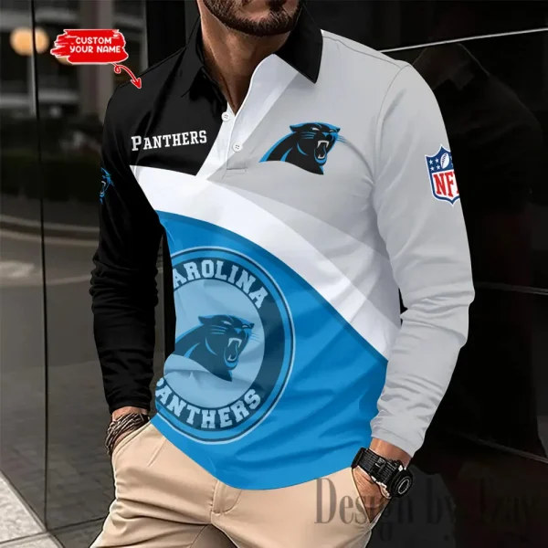 Carolina Panthers Men Polo shirt Long Sleeve Fashion Casual Slim New Design 2025 ANZLSPS300