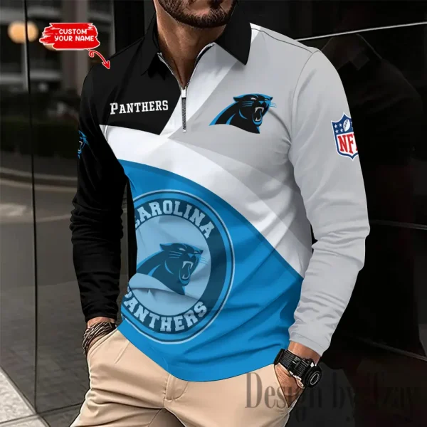 Carolina Panthers Men Polo shirt Long Sleeve Fashion Casual Slim New Design 2025 ANZLSPS300 - Image 2