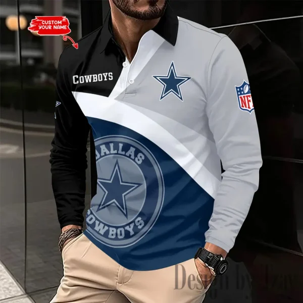 Dallas Cowboys Men Polo shirt Long Sleeve Fashion Casual Slim New Design 2025 ANZLSPS304