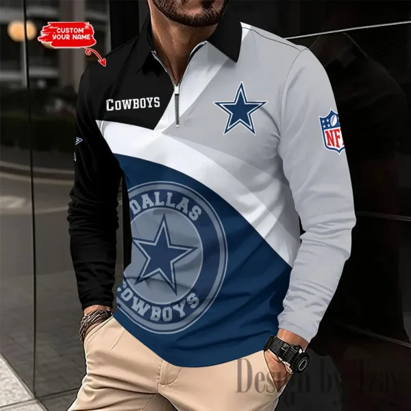 Dallas Cowboys Men Polo shirt Long Sleeve Fashion Casual Slim New Design 2025 ANZLSPS304 - Image 2